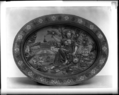 Image for Oval Plate with Floral Decoration (La Belle Jardinière)