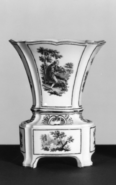 Image for One of a Pair of Vases with Stands (Vase hollandois nouveau ovale)