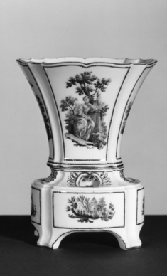 Image for One of a Pair of Vases with Stands (Vase hollandois nouveau ovale)