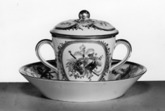Image for Two-Handled Covered Cup and Saucer (gobelet ‘à lait’ et soucoupe)
