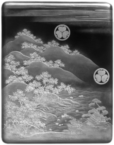Image for Box for Documents; Landscape/ tokugawa (mitsuaoi ) crests