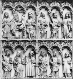 Image for Annunciation and three groups of saints