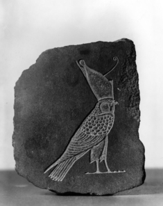 Image for Model (?) of a Hawk Wearing the Crowns of Upper and Lower Egypt