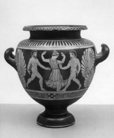 Image for Stamnos with Warrior's Departure and Dancer with Satyrs