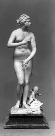 Image for Statuette with Venus with Cupid Riding a Dolphin