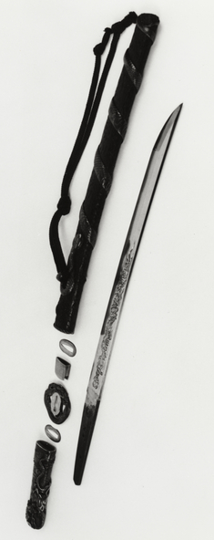 Image for Short sword (wakizashi) with a large silver snake coiled around pine bark saya (includes 51.1269.1-51.1269.5)
