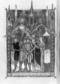 Image for Leaf from Psalter-Hours of Brother Guimier: Martyrdom of Thomas Becket