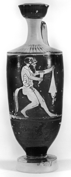 Image for Shoulder Lekythos with Satyr and Wine Skin