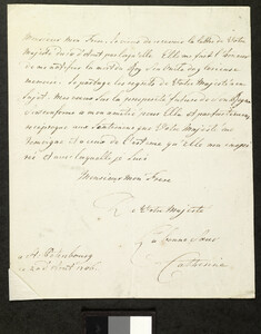 Image for Letter from Catherine the Great to Frederick William III