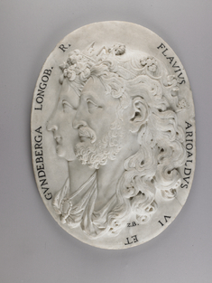 Image for Medallion with Portraits of Flavius Arioald, Lombard King of Italy and his Wife Gundiberga