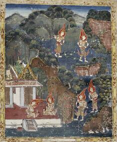 Image for Vessantara Jataka, Chapter 4 (The Forest Edge): Vessantara, Maddi, Jali, and Kanha