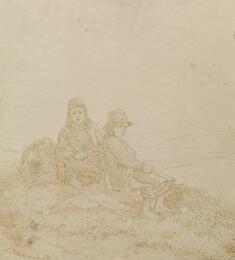 Image for Two Girls Resting on Mountain