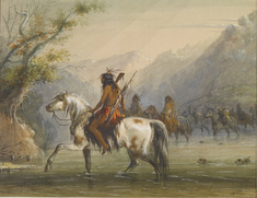 Image for Shoshonee [sic] Indians - Fording a River