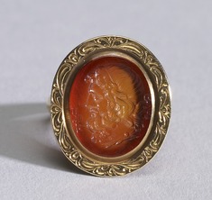 Image for Ring with Intaglio Showing Head of Asclepius