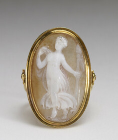 Image for Ring with Onyx Cameo of a Bacchante (Female Follower of Bacchus, God of Wine)