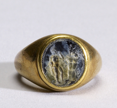 Image for Intaglio with Oedipus and the Sphinx Set in a Ring