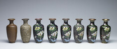 Image for Set of Eight Enamel Vases Depicting the Stages of Cloisonné Enamel in a Fitted Box