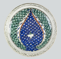 Image for Plate with Two Leaves with Scale Pattern
