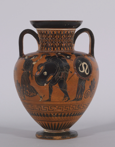 Image for Amphora with Ajax Carrying the Dead Achilles
