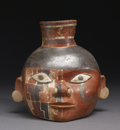 Image for Head Pot with Painted Design