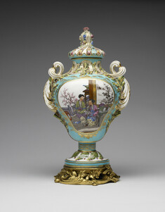 Image for One of a Pair of Potpourri Vases (Vase pot pourri feuilles de mirte)