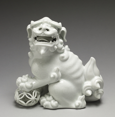 Image for Figurine ("Okimono") of a Lion with a Ball