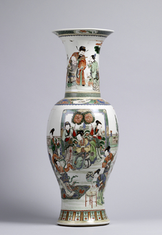 Image for Vase with Court Scene and Three Star Gods