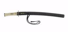 Image for Short sword (wakizashi) with black lacquer saya with inlaid bands of shell dust (includes 51.1215.1-51.1215.5)