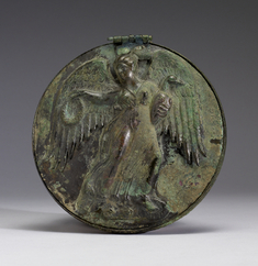 Image for Mirror with Winged Female Holding Wreath and Goose