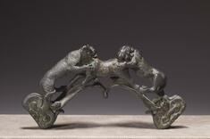 Image for Handle Depicting a Lion and a Tigress Attacking a Bull
