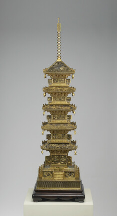 Image for Okimono of a Pagoda with Famous Scenes