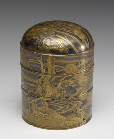 Image for Tiered Hair-Oil Container with Pine and Plum Trees by a Stream