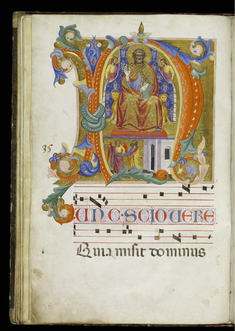 Image for Initial N with Saint Peter Enthroned and the Liberation of Saint Peter