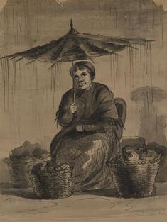 Image for Woman Under an Umbrella in a Market