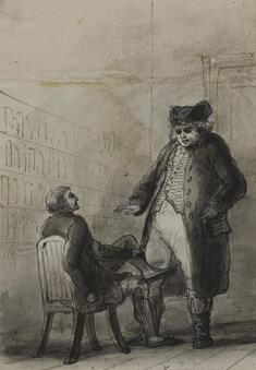 Image for Samuel Johnson and Thomas Davies in a Bookshop (from James Boswell, Life of Samuel Johnson, 1791)