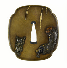 Image for Tsuba with Lion Dancers