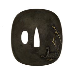 Image for Tsuba with Geese and Autumn Reeds