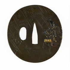 Image for Tsuba with Mounted Warrior in the Rain