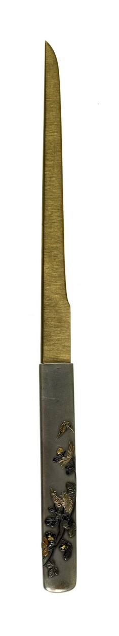 Image for Kozuka with Chrysanthemums and Butterfly