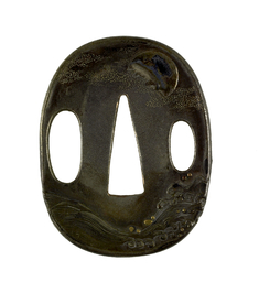 Image for Tsuba with Moon and Waves