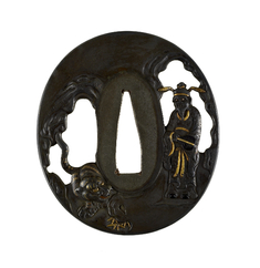Image for Tsuba with Chinese Immortal and a Tiger