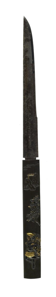 Image for Kozuka with Mounted Samurai under Cherry Blossoms