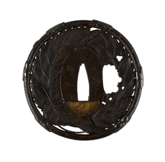 Image for Tsuba with Leaves and Cherry Blossoms