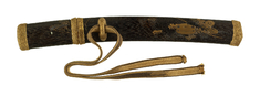 Image for Dagger (aikuchi) with saya and tsuka of wood with autumn flowers and graining in gold lacquer. (includes 51.1272.1-51.1272.2)