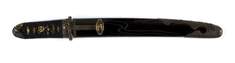 Image for Dagger (hamidashi) with black lacquer saya with waves. (includes 51.1282.1-51.2282.2)