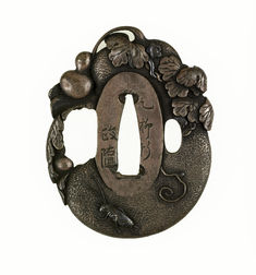 Image for Tsuba with Gourd with Grasshopper
