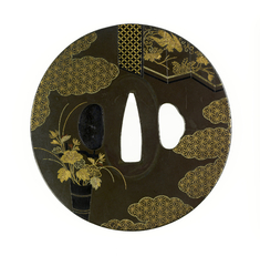 Image for Tsuba with a Folding Screen and Clouds
