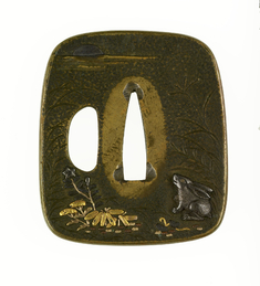 Image for Sword Guard (Tsuba) with a Rabbit Viewing the Autumn Moon