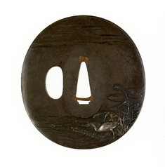 Image for Tsuba with Egrets at a Riverside