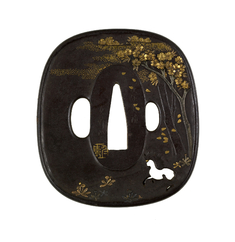 Image for Tsuba with a Horse Among Cherry Blossoms